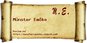 Münster Emőke névjegykártya