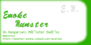 emoke munster business card